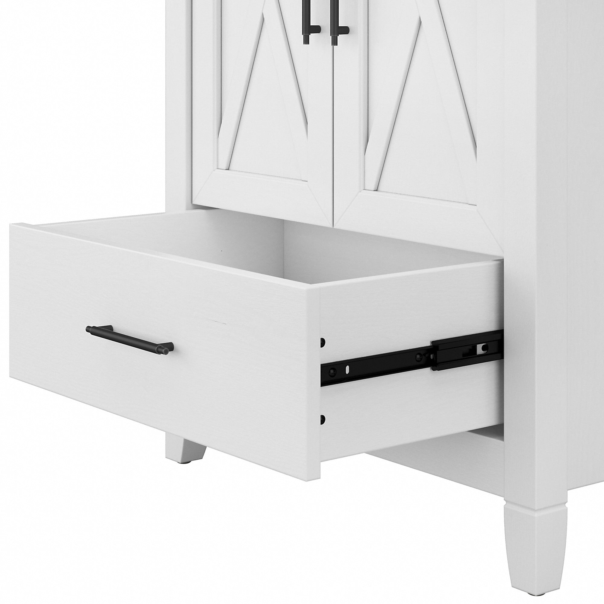 Bush Furniture Key West 24W Bathroom Vanity with Sink in White Ash