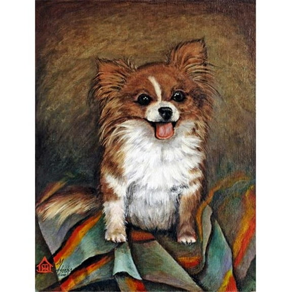 Cecilia Chihuahua Long Hair Flag Canvas House Size