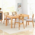 thumbnail image 5 of Costway Wooden Rattan Dining Chair Set of 2 with Can Back Rubber Wood Frame Padded Seat, 5 of 9