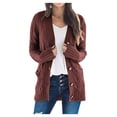 thumbnail image 2 of Viikei Plus Size Womens Cardigans Clearance Winter Coats for Women Patchwork Cardigan Long Sleeve Open Front Coat Pockets, 2 of 6
