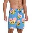 thumbnail image 2 of Gaeub Avocado Lovers Print Men's Short Pajama Pants, Sleep Shorts, Household Pants, Casual Pants with Pockets-Small, 2 of 6