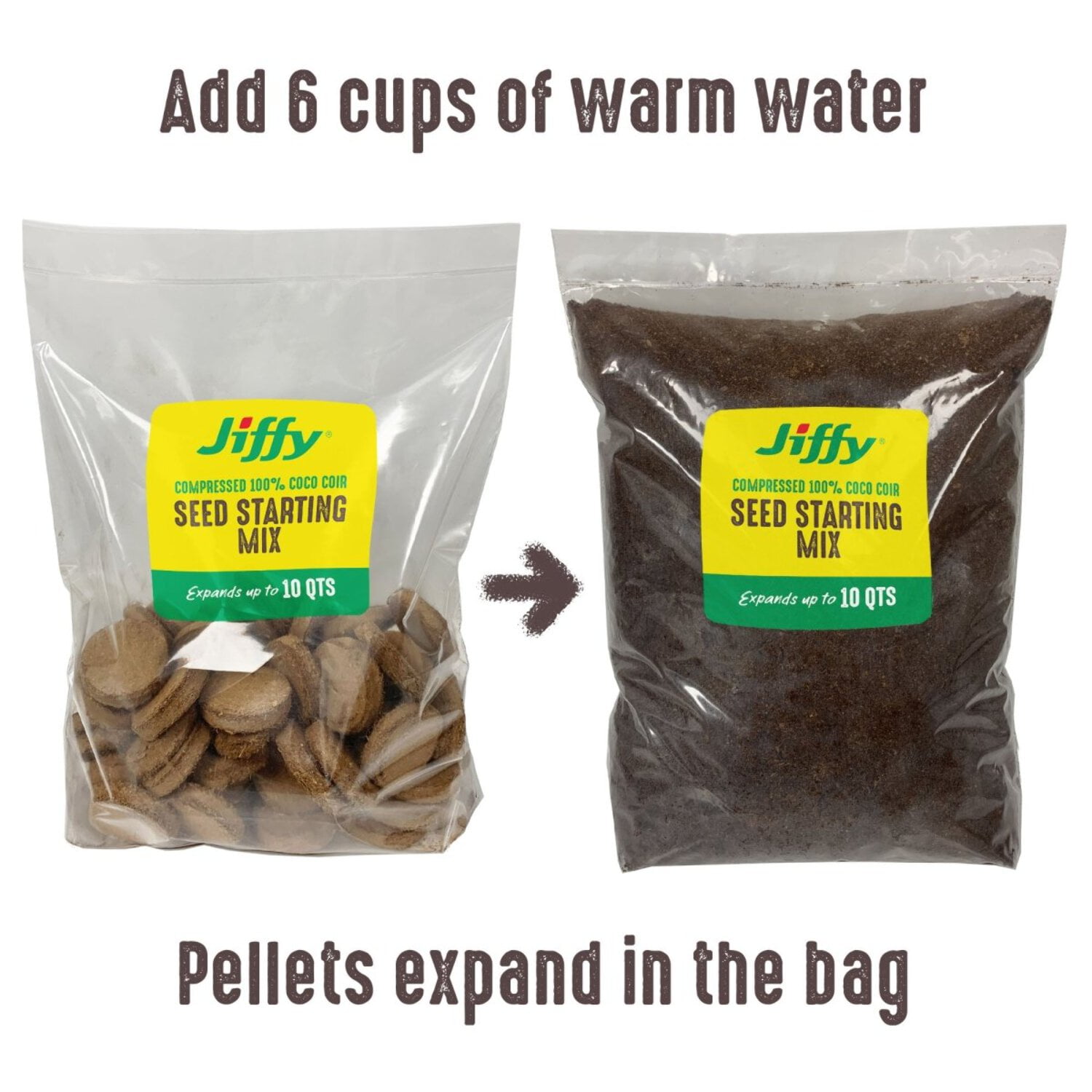 Ferry-Morse Seed Starting by Jiffy Seed Starting Mix, Compressed 100% Coco Coir Soil Expands to 30 QT