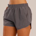 thumbnail image 3 of Pantalones cortos deportivos para mujer, pantalones cortos informales con forro y bolsillos con cremallera de cintura alta de secado rápido para uso en verano, 3 of 6