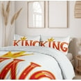 thumbnail image 6 of Ambesonne King Duvet Cover Set, Capital Letter King Words, Queen, Vermilion and Yellow, 6 of 6