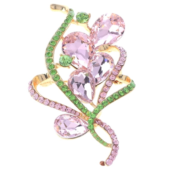 Crystal Flower Brooch
