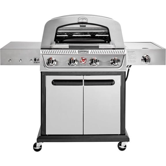 Cuisinart Propel  4-Burner 3-in-1 Gas Grill, Stainless Steel Versatile Grill, Griddle & Pizza Oven with Pizza Stone