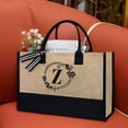 thumbnail image 4 of Bolso Mano para Mujer Compras Yute A La Con Letra Informal Viajes Al Aire Libre, 4 of 7