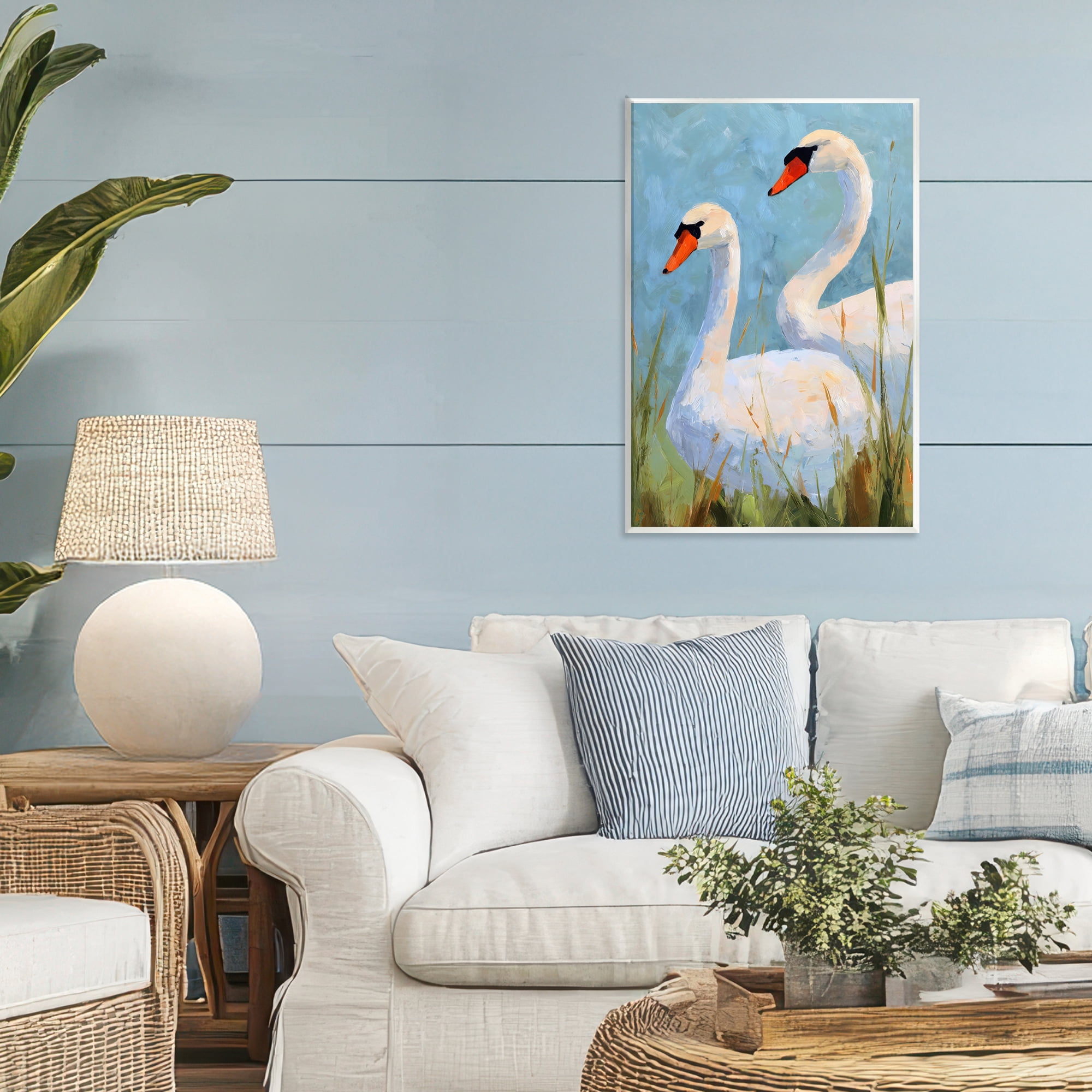 Stupell Industries Long Necks Swan Pear Wall Plaque Art, design by Petal Prints Design