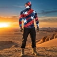 thumbnail image 5 of GrmtClth Sun Protection Shirts for Men Long Sleeve UPF 50+ 250th Anniversary Usa Patriotic Hoodie Fishing Hiking 4th July Sun Shirt Lightweight Rash Guard with Mask Blue L, 5 of 6
