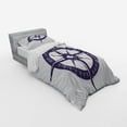 thumbnail image 3 of Ambesonne Compass Bedding Set 4 Pcs, Sailing Navy Color, Queen, Dark Purple White, 3 of 3