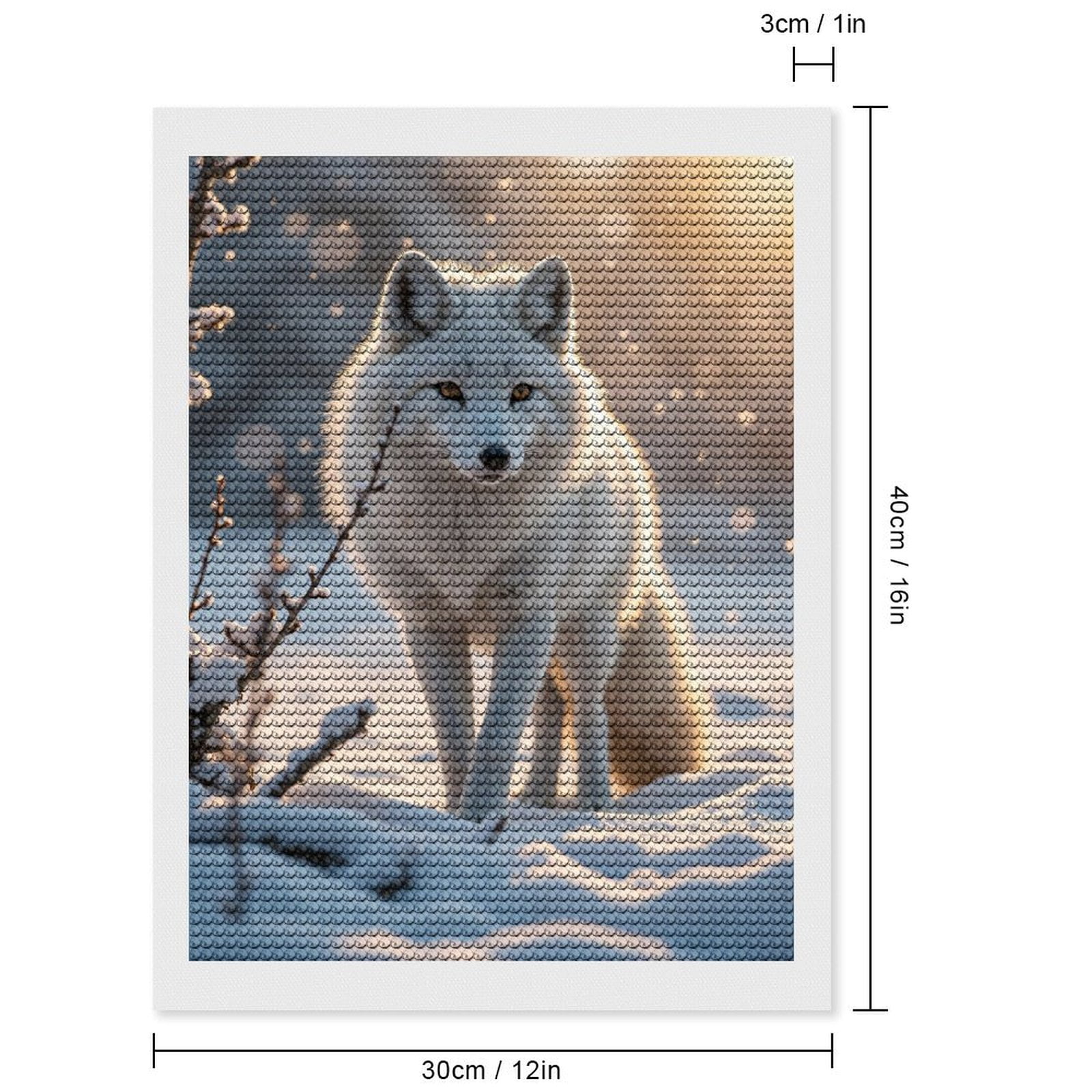 Diamond Art Kit for Adults, Snowy Fox in Winter Scene Diamond Painting for Adults Beginners, 5D DIY Diamond Art Painting Kits, Colorful Diamond Painting Craft for Home Decor 12x16