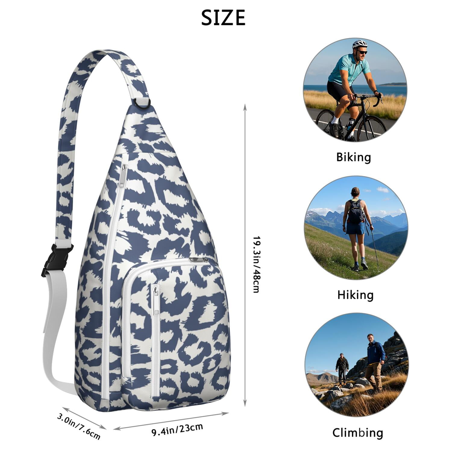 Textured Cheetah Chest Bag - 3D-Embossed Animal Print Sling Backpack (Luxury Tactile Design, Water-Resistant)