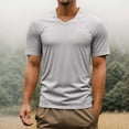 thumbnail image 4 of Men's Fashion V Neck Lapel Collar Short Sleeve T Shirt Summer Casual Oversized Tee Comfortable Breathable Stylish Trendy Mens Basic Tee Shirts Summer Classic T-Shirts, 4 of 4