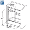 thumbnail image 3 of 56-60 W x 62 H Sliding Bathtub Door ULTRA-C, 3 of 4