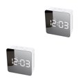 thumbnail image 3 of Naiovety Reloj despertador digital con superficie de espejo para sala de estar, proyector alimentado tipo c, relojes de Radio, brillo ajustable, tipo 1, Luz blanca tipo 1 2piezas Naiovety CBP441910, 3 of 6