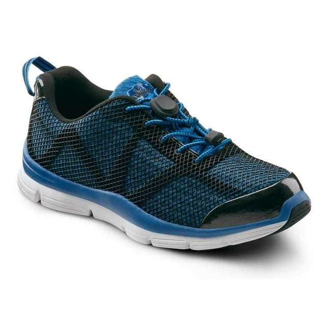 Dr. Comfort Jason Men's Athletic Shoe: 14 X-Wide (3E/4E) Blue Elastic Lace