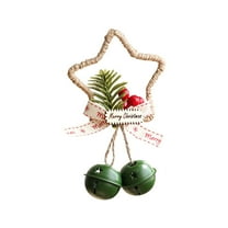 dajkiuy Christmas Jingle Bells Door Hanger, Star Top Vintage Bell with Bow and Berries Door Knob Pendant Hanging Ornaments for Xmas Winter Holiday Tree Doorway Decor