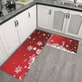 thumbnail image 2 of Red Christmas Snowflake Pattern Kitchen Rugs Sets Of 2,Anti Fatigue Kitchen Mat Rugs Non Slip Washable,Decorative Kitchen Floor Mats for Kitchen,Sink,Laundry,17"x30"+17"x47", 2 of 7