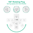 thumbnail image 1 of PEACNNG Support Mural USB 2 Ports de Charge USB 1 Type‐C et Prise 6AC, Extension de Prise d'Alimentation Résistante aux Surtensions pour iPhone, iPad et Autres Appareils, 1 of 6