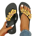 thumbnail image 3 of Stylish Women's Sandals Casual Summer Flip Flops Open Toe Bohemian Floral Design Comfortable Slippers for Ladies, 3 of 9