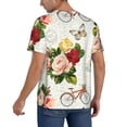 thumbnail image 2 of Uemuo Vintage Bike Flower Butterfly Print Mens Polo Shirts Baseball T-shirt Performance Short Sleeve Golf Shirt Moisture Wicking Athletic Casual Collared T-Shirt-Small, 2 of 7