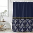 thumbnail image 6 of Boho Navy Blue Flower Shower Curtain Set - 48" x 72" Washable Bathtub Curtain with 12 Hooks, Abstract Bohemia Pesley Floral Waterproof Fabric Stall Shower Curtains for Bathroom/Bathtub Décor, 6 of 6