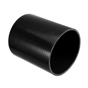 5" ID 6" Length 4-Ply Reinforced High Temp Straight Coupler Silicone Reducer Hose Black for Car