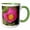 Green/White, variant on 3drose, Macro Photograph of a Hot Pink Purslane Flower in Bloom., 11oz Two-tone Black Mug