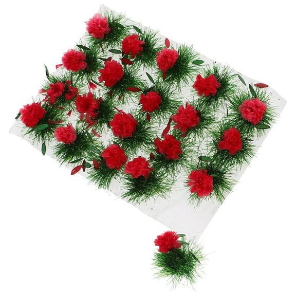 unbranded  Mini House Ornament Outdoor Wastebasket Marble Trash Can Red