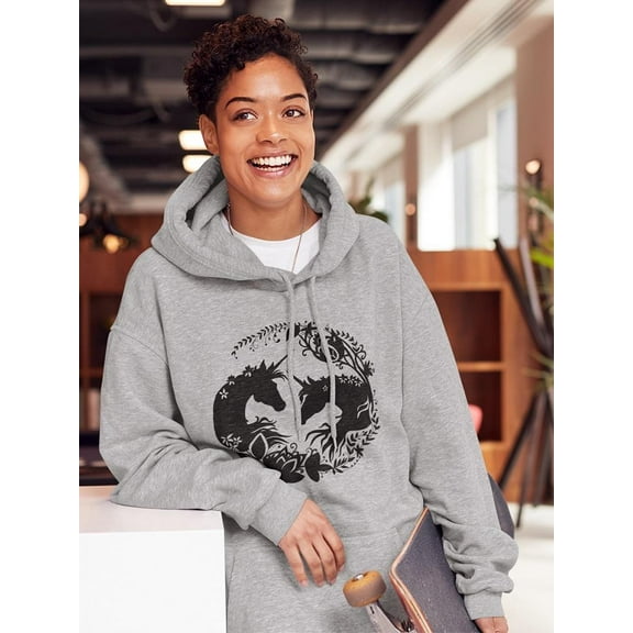 Two Unicorns In Love Hoodie Women's -Image by Shutterstock