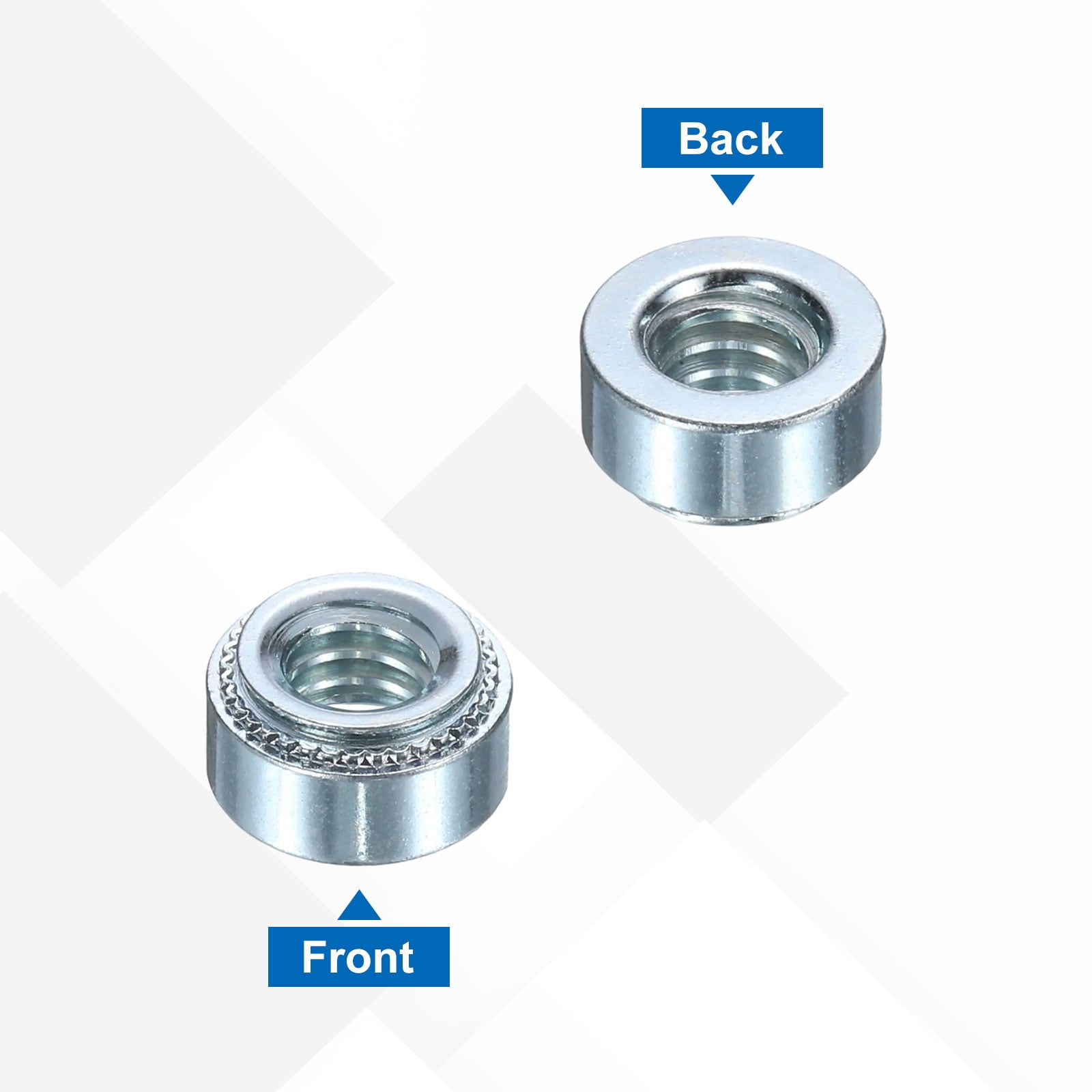 Uxcell 200Pcs Self-Clinching Nuts, 1/4"-20x0.22" Zinc-Plated Carbon Steel Rivet Nut