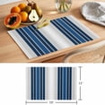 thumbnail image 6 of Lake Blue Stripes Placemats Set of 4 Minimalist Abstract Vertical Lines Place Mats Indoor Wipeable Table Mats Washable Cloth Dining Table Placemats for Kitchen Holiday Party Home Decor 13x19 Inch, 6 of 9