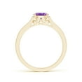 thumbnail image 2 of ANGARA Natural Oval Amethyst Solitaire Ring with Diamonds in 14K Yellow Gold for Women (Size-6x4mm) | February Birthstone, Birthday, Anniversary, Jewelry Gift for Women | Natural Amethyst Ring, 2 of 8