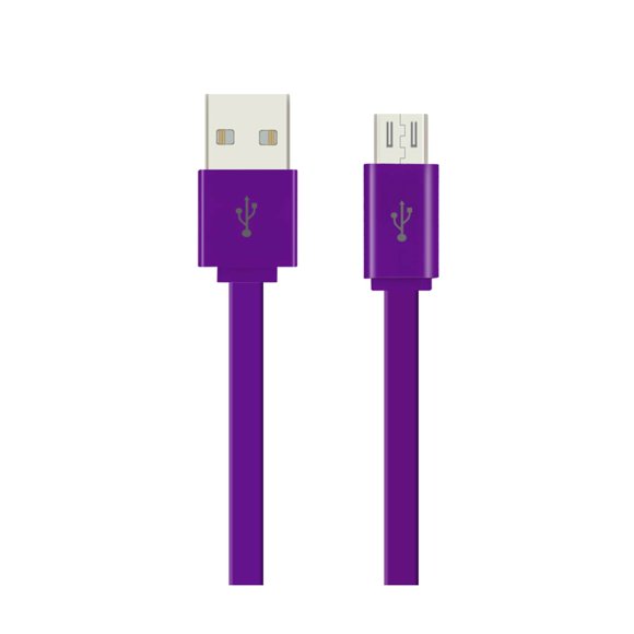 1METER FLAT DATA CABLE FOR MICRO-USB DEVICES PURPLE