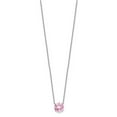 thumbnail image 2 of Sterling Silver Rhodium Plated Light Pink Swarovski Crystal 16.5 inch Necklace with 2 inch extension, 2 of 4