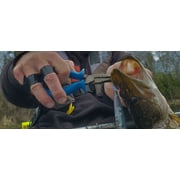 Cuda Bent Nose Fishing Plier Tool with Ring Splitter and Crimper, 7, Carbon Steel, Blue