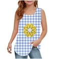 thumbnail image 2 of Cethrio Girls Tank Tops, Floral Printed Summer Casual Holiday Sleeveless Tops Blue Size 7-8T, 2 of 6