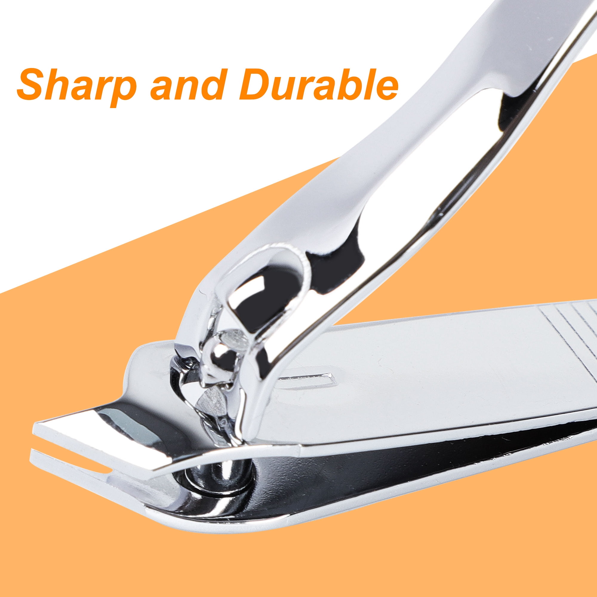 Unique Bargains Pointed Nail Trimmer Stainless Steel Slanted Edge Toenail Cutter Trim