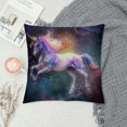 thumbnail image 2 of Unicorn Magic Design with Stars Throw Pillow Cover Unicorn Rainbow Galaxy Space Farmhouse Cushion Case for Sofa Couch Cotton Linen, 2 of 5
