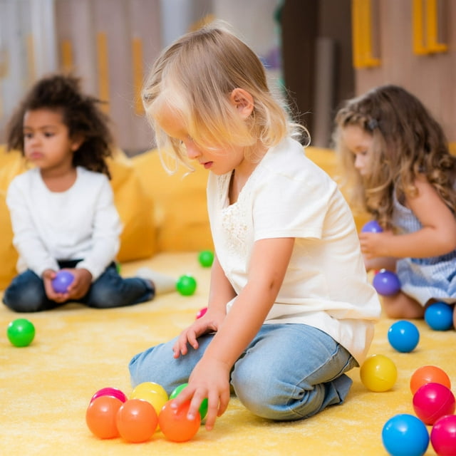 OUNONA 100pcs Plastic Ocean Balls For Ball Pits Indoor And Lightweight And Beach For Playtime Fun