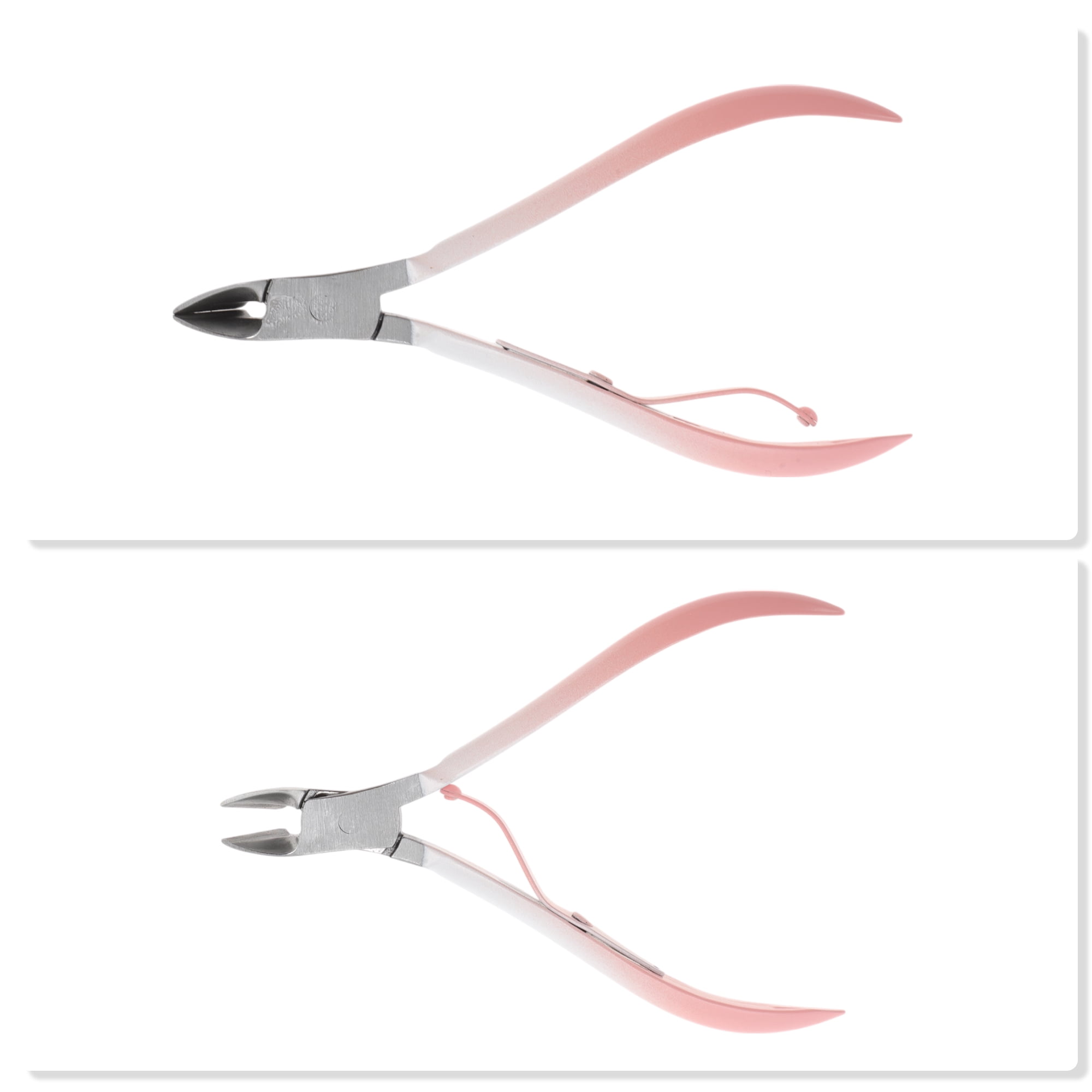 Unique Bargains Gradual Slanted Nail Clippers Set 1 Set Pink 3.15"