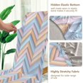 thumbnail image 5 of Yayeee 2 Pack Dining Chair Covers Stretch Parson Chairs Slipcovers Seat Protector, Purple Geometric, 5 of 6