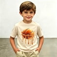 thumbnail image 2 of KHONTS Basketball Graphic T-Shirt Summer Short Sleeve Crew Neck Tops,Size 2-13 Years Beige 110, 2 of 4