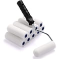thumbnail image 7 of Foam Paint Roller, Roller Frame with 4-Inch Mini Paint Roller Cover Refills with Foam-Covered Ends, High-Density Foam Paint Tray Set for Room Home Repair Mini Paint Kits(12 Piece), 7 of 7