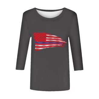 Women's American Flag Heart T-Shirt – Patriotic 4th Of July Graphic Tee, Cotton Blend