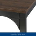 thumbnail image 2 of Bar Table, Pub High Top Table with Black Metal Base and Vintage Textured Top, 2 of 8
