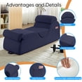 thumbnail image 3 of Puremind Yoga Chaise Lounge Chair, Corduroy Chaise Lounge for Yoga with Headrest/Waist Pad/Foot Pad/Side Pockets,Yoga Chair for Relaxation Stretching, Blue, 3 of 7