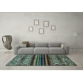thumbnail image 3 of Ahgly Company Indoor Rectangle Abstract Light Blue Modern Area Rugs, 2' x 4', 3 of 4