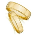 thumbnail image 3 of Pompeii3 Matching Gold His Hers Polished Wedding Band Ring Set, 3 of 5