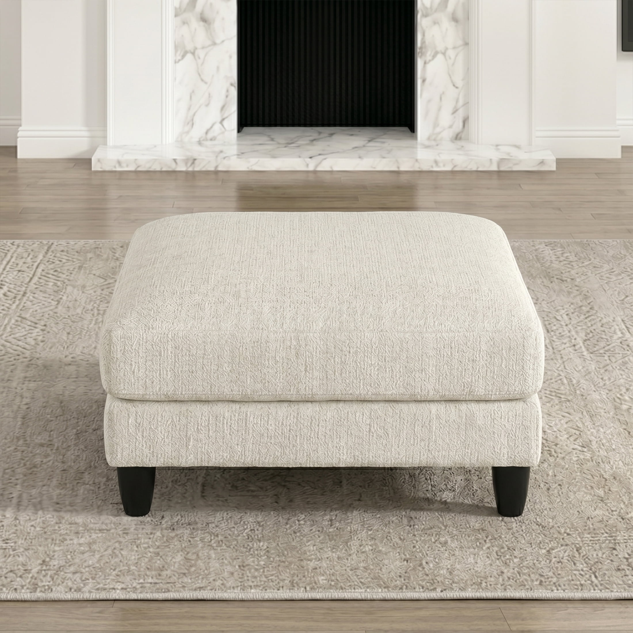 OakvillePark Caden Microfiber Ottoman, Beige